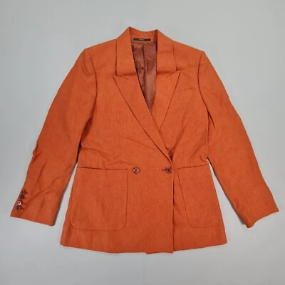 Paul Smith Mujer Traje Chaqueta Naranja 40 Lino Blazer Doble Pecho Carrera Foto 1 de 4