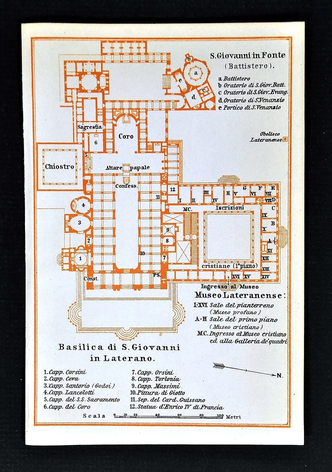 1904 Wagner Debes Map - Basilica di San Giovanni in Laterano St. John Rome Italy - Image 1 of 1