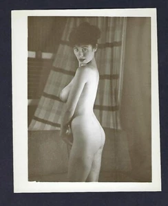 Foto de Adulto 4x5 De Colección, Hermosa Pin-up Pelo Oscuro Niña, Tetas Grandes, Riesgo - Imagen 1 de 2