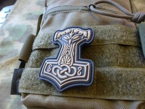 Thors Hammer Mjölnir Patch, tan / 3D Rubber Patch - Bild 1 von 6