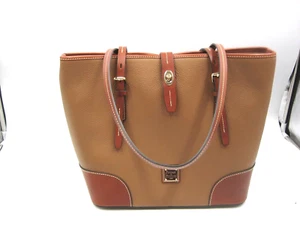 Dooney & Bourke Claremont Dover Brown Large Tote Bag Purse Leather Pebble Finish - Picture 1 of 18