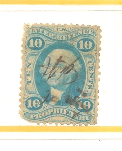 U.S.#R38c The 10 Cent "Proprietary" Perforate Revenue Used C.V. $19.00 - Picture 1 of 2