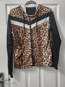 Women's Leppard Print 3 Piece Activewear Tracksuit With White Details - Picture 1 of 6
