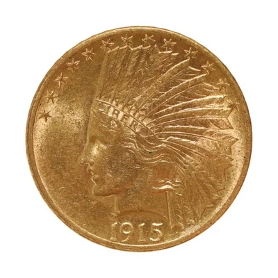 UNCIRCULATED 1915 10 DOLLAR INDIAN HEAD GOLD COIN #6339 - Image 1 of 2