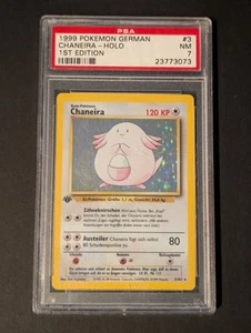 1999 Pokemon German #3 Chaneira / Chansey - Holo 1st Edition - PSA 7 NM - Picture 1 of 2