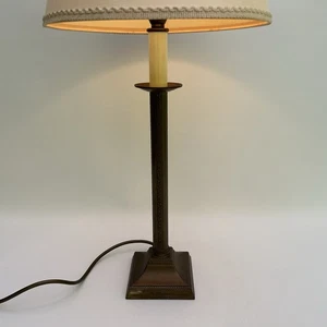 Vintage Laura Ashley Antique Brass Effect Candlestick Style Column Base Lamp - Picture 1 of 15