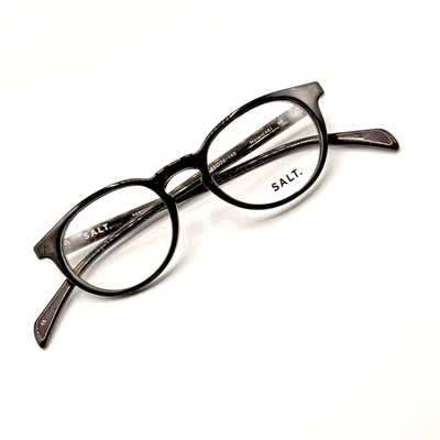 SALT Nolan 46 BK Black Round Acetate Eyeglasses 46-20-145 Handcrafted Japan - Image 1 of 4