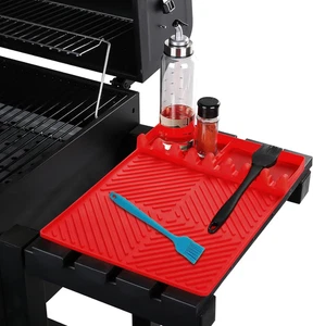 Silicone Spatula Mat Grill Drip Pad for Blackstone Griddles BBQ Side Shelf Red - Picture 1 of 7