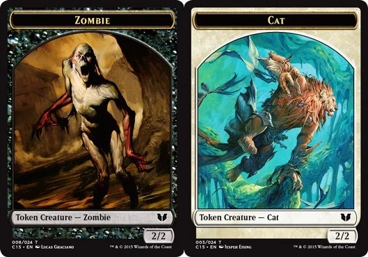 MTG 10 Cat // Zombie Double-Sided Token, NM-Mint, English Commander 2015 - Image 1 of 1