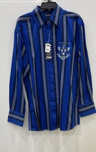 Knockout Blue Pinstripe Long Sleeves Men's Shirts Size Large NWT - Picture 1 of 3