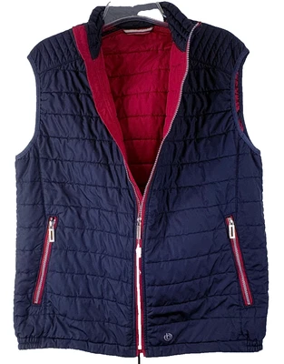 BUGATTI Air Series Vest Mens LARGE Navy Light Weight Full Zip Zippered Pockets - Image 1 of 4