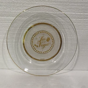 MCM Las Vegas Souvenir Glass Plate Arcoroc France Culver 22K Decoration 9” - Picture 1 of 6