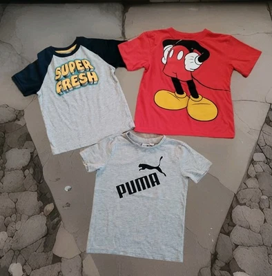 Lote De 3 Camisetas Niños Talla 5-6 #Puma / Disnep / 365 Niños Usadas En Excelente Condición Foto 1 de 4