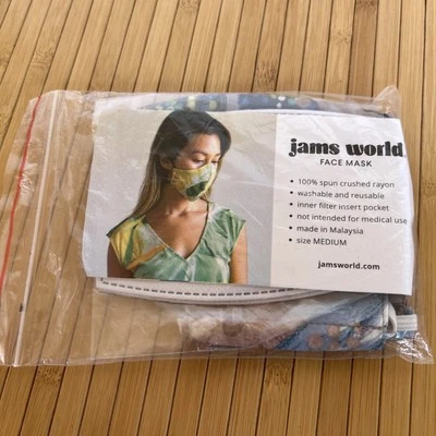 Jams World, Hawaiian Face Mask, Washable Rayon With Filter Inserts Pockets New - Image 1 of 4