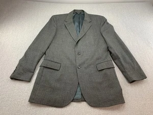 Jos A Bank Blazer Mens XL 44 Gray Plaid Wool Cashmere Sport Coat Jacket Classic - Picture 1 of 16
