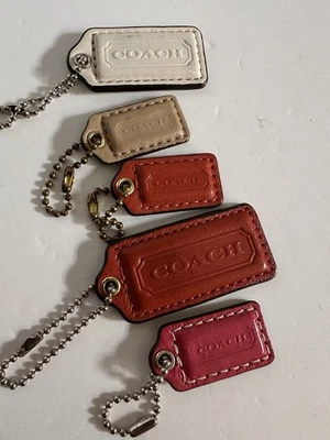 Coach 5x Bolso Etiqueta Colgante Cartera Llavero Bolso Dije Llavero Cuero Multicolor Foto 1 de 3