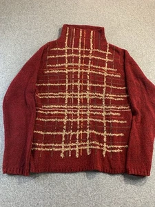Vintage Y2K Sigrid Olsen Colorful Red Turtleneck Sweater Petite Small Knit NWOT - Picture 1 of 8