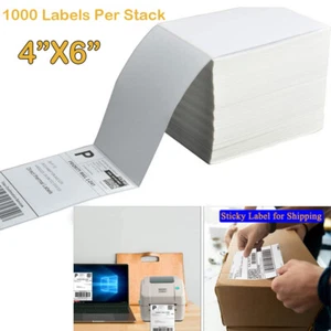 1000 4x6 Fanfold Thermal Labels Direct Shipping Label for Zebra Rollo Printers - Picture 1 of 13