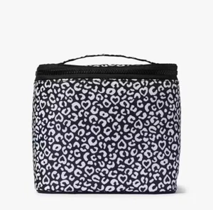 Neu mit Etikett Kate Spade Leopard Herz isolierte Brotzeittasche Tasche K247438 schwarz & weiß - Bild 1 von 2