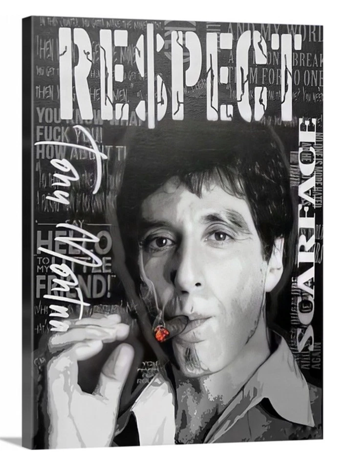 "Lienzo Scarface Al Pacino 18""x24"" decoración del hogar arte de pared cartel el mundo es tuyo" Foto 1 de 3