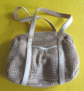 Vintage RICHMARK Crochet String HANDBAG Purse Retro Boho America USA Yarn MCM - Picture 1 of 4