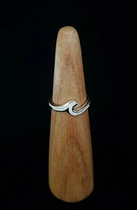 Cultured Opal *SMALL WAVE* Ring- 925 Sterling Silver-  Aqua or White Color - Picture 1 of 10