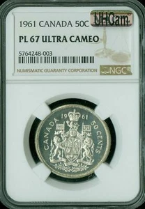1961 CANADA 50 CENTS NGC PL67 ULTRA HEAVY CAMEO SOLO FINEST MAC SPOTLESS * - Picture 1 of 2