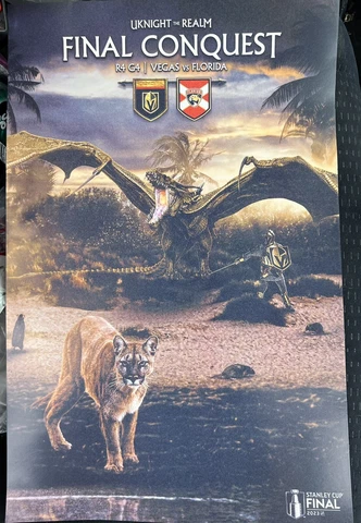 VEGAS GOLDEN KNIGHTS WATCH PARTY POSTER STANLEY CUP FINAL GAME 4 2023 Cover