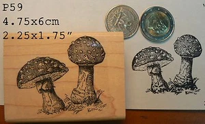 P59 Mushrooms rubber stamp WM - Imagen 1 de 3