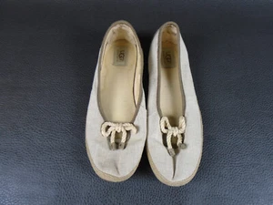 UGG Australia 9 Syleste Canvas Schuhe Espadrille Flats Seil Schleife Beige Maritim - Bild 1 von 7
