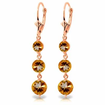 7.2 Carat 14K Solid Rose Gold Chandelier Citrine Gemstone Earrings - Image 1 of 3
