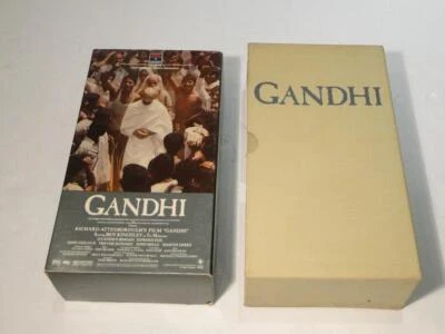 Ghandi VHS in Slipcover 2 VHS Tapes Complete RARE Version Foto 1 de 4