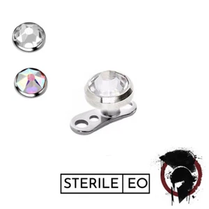 WARRIOR Sterile Piercing Dermal Anchor in Titanio G23 con Cristallo Swarovski 01 - Foto 1 di 4