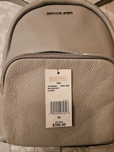 Michael Kors Backpack Bag Purse Erin Gray Pebbled Leather Medium  - Picture 1 of 8