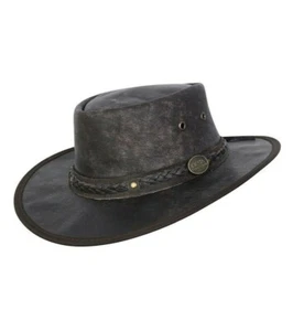 Sombrero de vaquero plegable y aplastable de cuero genuino australiano occidental - Imagen 1 de 5