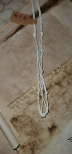 handmade white thread cord macrame knot pouch crystal car mirror hanger #414 - Picture 1 of 6