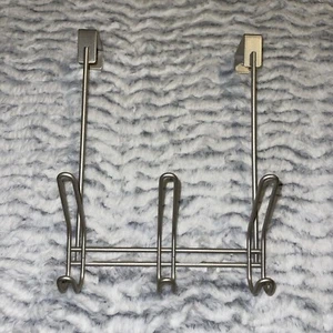 Silver 6 Hooks Over the Door Closet Hooks Hanger Storage - Picture 1 of 4