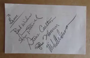 PHILLIES SIGNED AUTOGRAPH 3X5 INDEX CARD STEVE CARLTON WAYNE TWITCHELL HOERNER - Picture 1 of 2