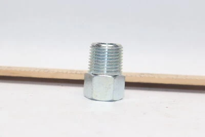 Parker Straight Adapter Zinc Plated Carbon Steel 3/8" FNPT x 1/2" MNPT - Image 1 of 3