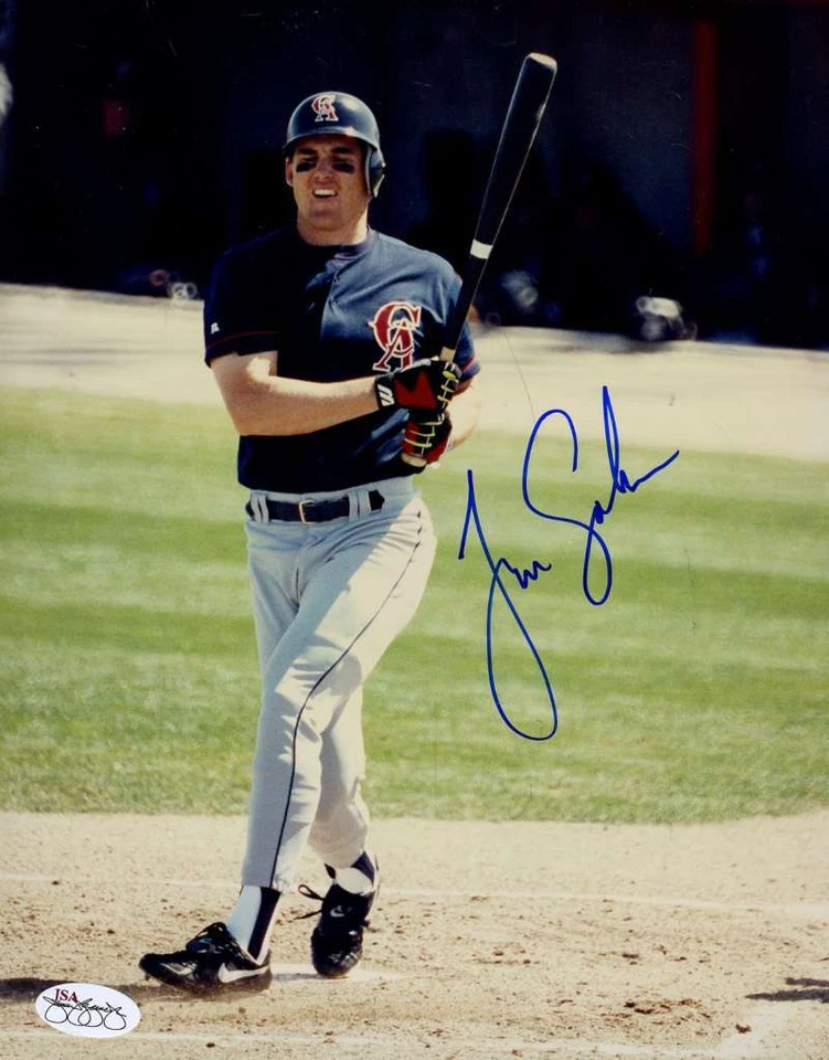 Tim Salmon 1/1 Imagen Original Firmada Jsa Cert Pegatina 8x10 Foto Auténtica Autog Foto 1 de 1