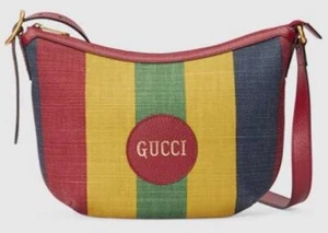 GUCCI Baiadera Stripe Canvas Shoulder Bag Multicolor Handbag Made in Italy NWT - Picture 1 of 12