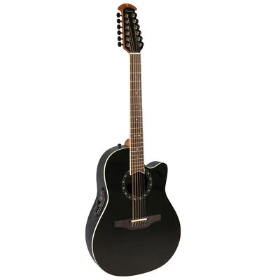 Ovation Timeless Balladeer 12-String, Acoustic Electric Guitar, Black - Image 1 of 4