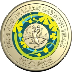 2024 Australian Olympic Team $2 Coloured Coin - Olympism - Picture 1 of 3