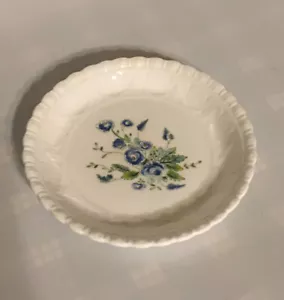COALPORT TINTERN England TRINKET DISH BONE CHINA BLUE FLOWERS Scalloped Edge 5” - Picture 1 of 6
