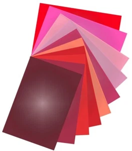 Thermoflex Heat Transfer Vinyl 12in x 15in 10 Sheets Iron On Vinyl Red to Pink - Picture 1 of 4