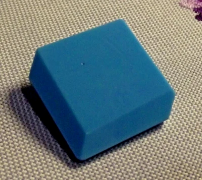 Blue Glass Opitical Illusion Button - Looks Like Square cube, but not (3951) - Image 1 of 4