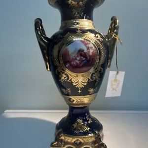 Imperial Porcelain Vintage Flower Vase - 12 Inch Cobalt Blue 'Second date'. - Picture 1 of 10