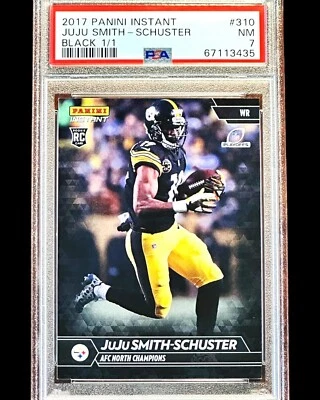 TRUE 1/1 - JuJu Smith-Schuster RC - 2017 Panini Instant BLACK 1/1 Rookie - PSA 7 - Image 1 of 3
