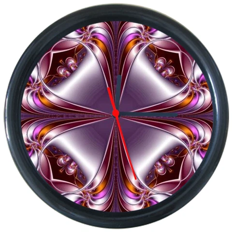 295337 Purple Fractal Abstrac Geometric Wall Clock Cover