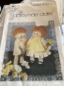 Daisymae Dolls Lindsay & Lonnie 16" Original Cloth Doll Pattern cut 80s vintage - Picture 1 of 4